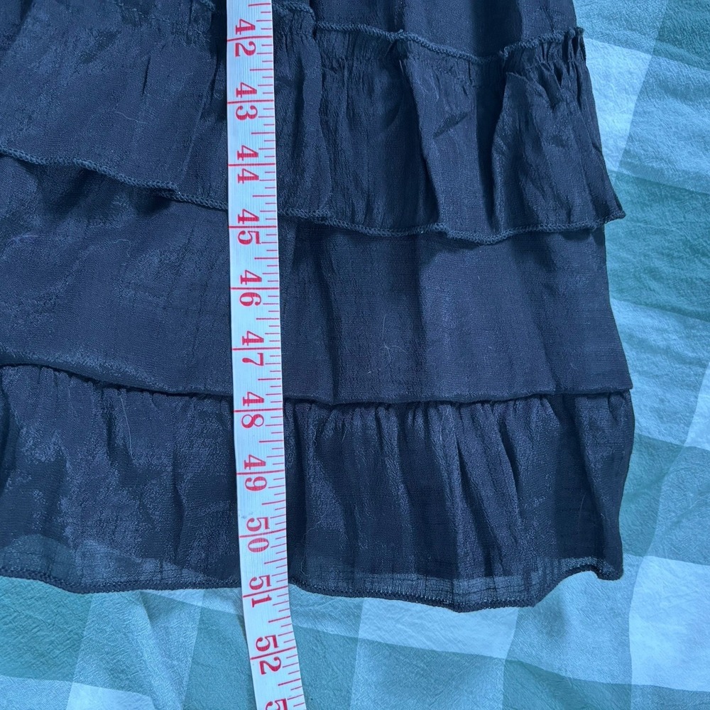 Kings Road Black Maxi Dress Womens L Tiered Ruffle Whimsigoth Ren Faire Y2K Goth - Picture 10 of 10